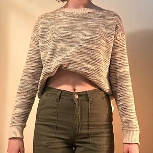 High-Rise Olive Green Ankle Jeans